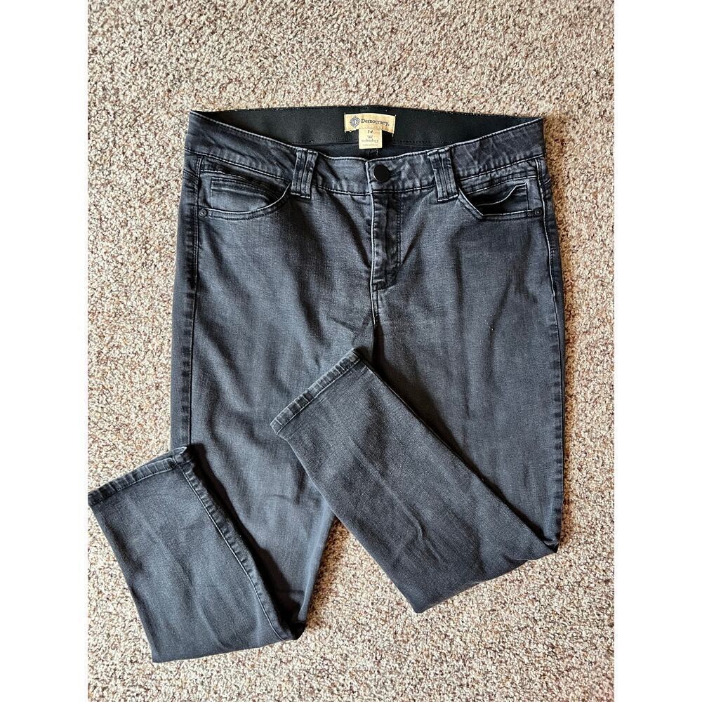 Democracy Ab Technology Skinny Ankle Jeans, Size 14, Vintage Black, Stretch